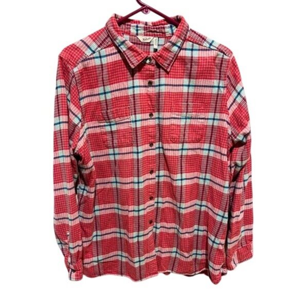 Woolrich Tops - Woolrich Women's Red Casual Plaid Button-Up Long Sleeve Shirt 100% Cotton XXL